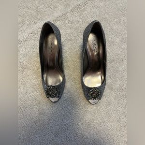 Sparkly Peep Toe Pumps